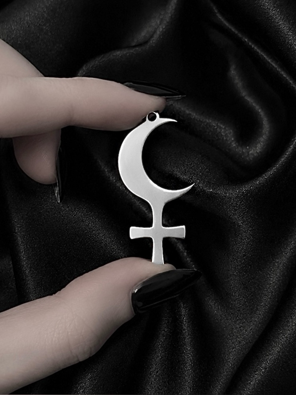 NEW Lilith Moon Goddess Silver Stainless Steel Pendant